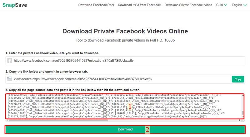Paste it into input box number 3 on savefb and press the submit button