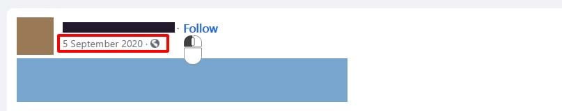 Click on the posting time to open the post on Facebook.